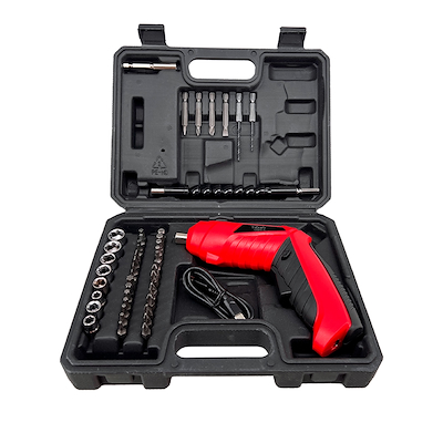 Hâws Tools elektrisk skruetrækker rød inkl 45 bitz