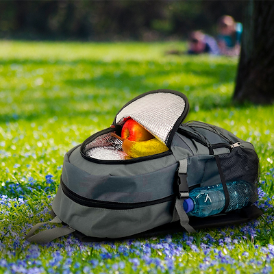 Rygsæk med kølerum grå 25 28 liter