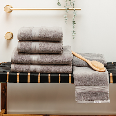 Hâws Relax håndklædesæt grå 12 stk.