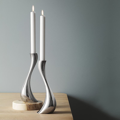 Georg Jensen Cobra lysestage 2 stk. 20 cm med lys