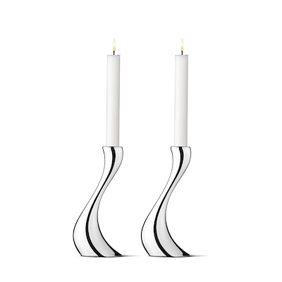Georg Jensen Cobra lysestage 2 stk. 20 cm med lys