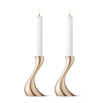 Georg Jensen Cobra lysestage forgyldt 2 stk. 16 cm