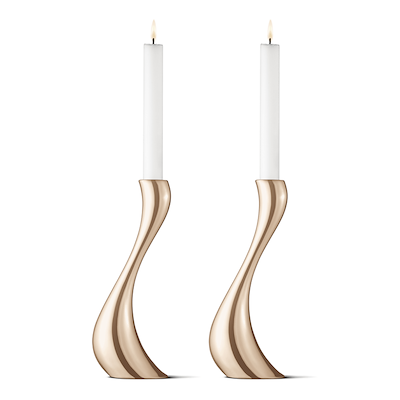 Georg Jensen Cobra lysestage forgyldt 2 stk. 24 cm