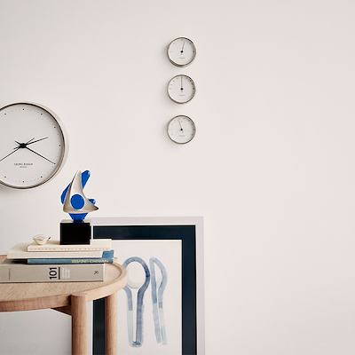 Georg Jensen Henning Koppel ur 40 cm stål/hvid