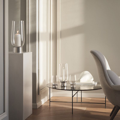 Georg Jensen LUMIS Fyrfadsstage Stål/Glas