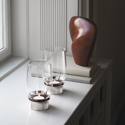 Georg Jensen LUMIS Fyrfadsstage Stål/Glas