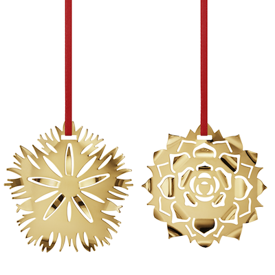 Georg Jensen 2020 ornament nellike og rosette forgyldt