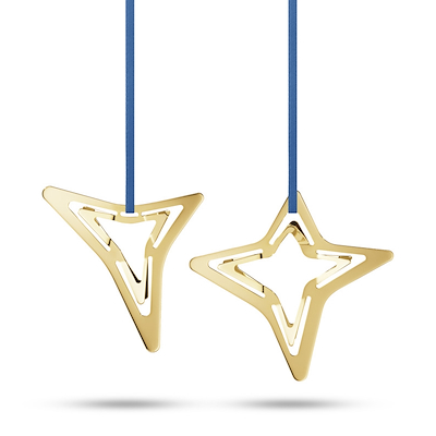 Georg Jensen 2021 ornamenter 2 stk. forgyldt