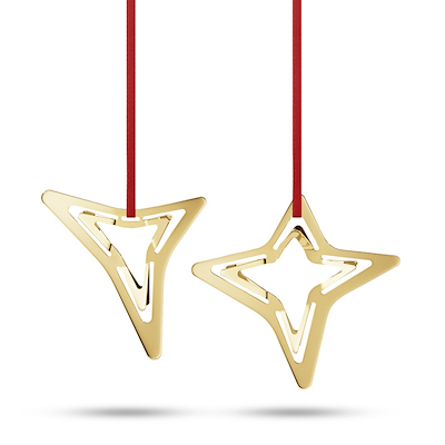 Georg Jensen 2021 ornamenter 2 stk. forgyldt