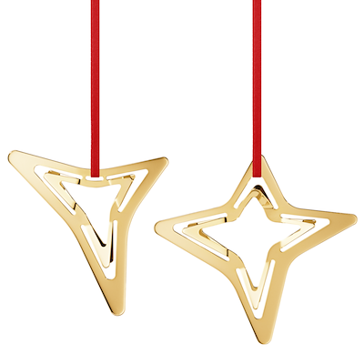 Georg Jensen 2021 ornamenter 2 stk. forgyldt