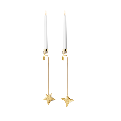 Georg Jensen 2021 lysholder 2 stk. forgyldt