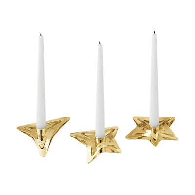 Georg Jensen 2021 lysestager forgyldt 3 stk.