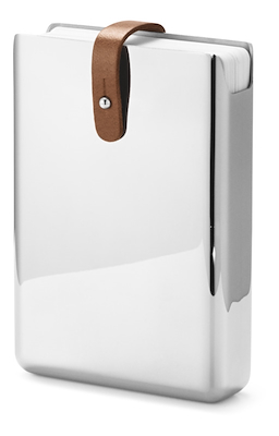 Georg Jensen SKY kortspil i hylster i stål og læder