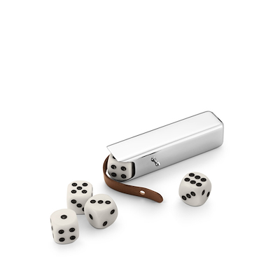 Georg Jensen SKY terninger i hylster 5 stk.