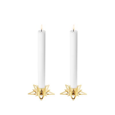 Georg Jensen Classic Christmas lysestager 2 stk. guldbelagt