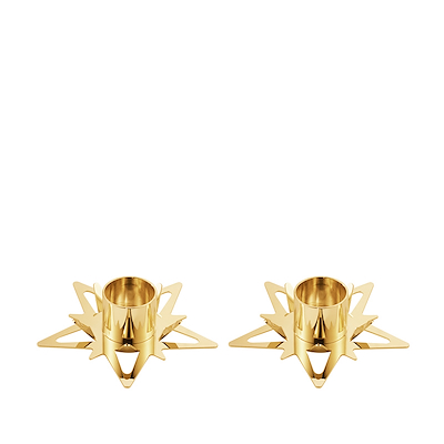 Georg Jensen Classic Christmas lysestager 2 stk. guldbelagt