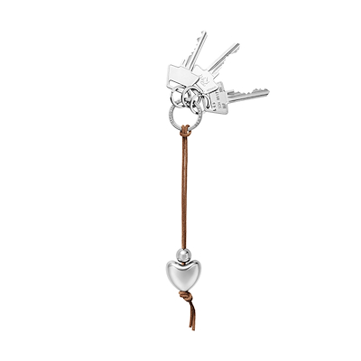 Georg Jensen nøglering hjerte med læderstrop