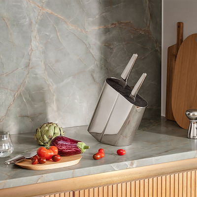 Georg Jensen Alfredo knivblok stål blank