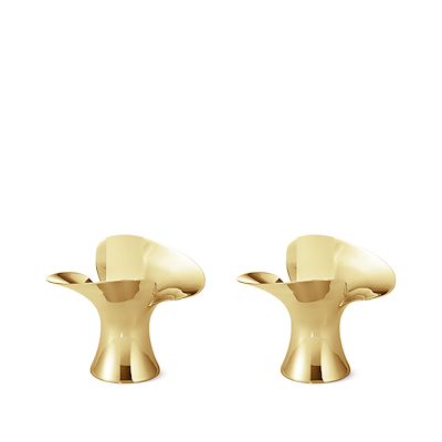 Georg Jensen Bloom lysestage 2 stk. forgyldt