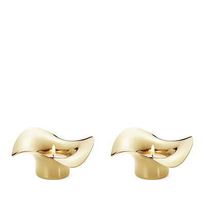 Georg Jensen Cobra fyrfadsstager guld 2 stk