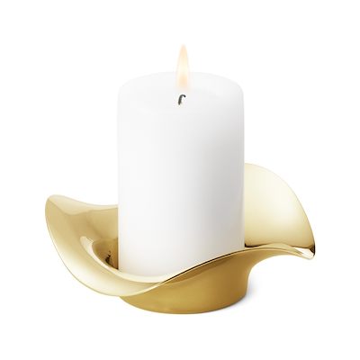 Georg Jensen Cobra Pillar bloklysstage guld