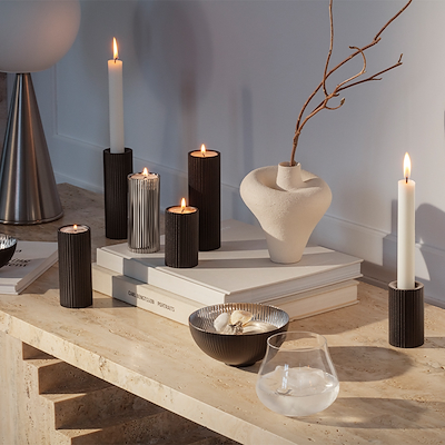 Georg Jensen Bernadotte lysestager 3 stk. sort