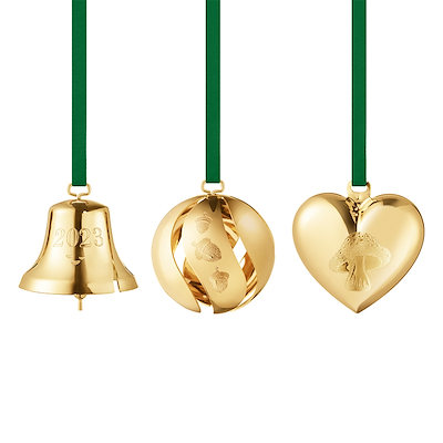Georg Jensen Jul 2023 ornamentsæt 3 stk. forgyldt