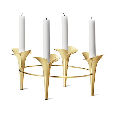 Georg Jensen Bloom Botanica lysestage forgyldt