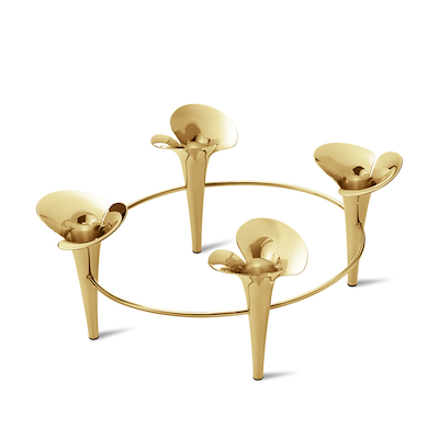 Georg Jensen Bloom Botanica lysestage forgyldt