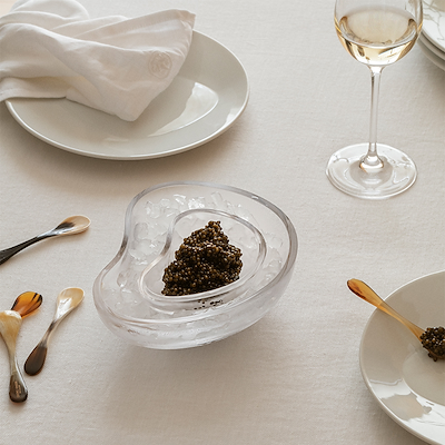 Georg Jensen Indulgence kaviarskål klar glas 2 stk.