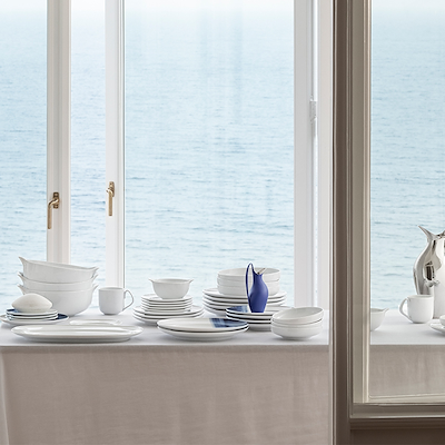 Georg Jensen Koppel Dinnerware hvid dyb tallerken 21 cm