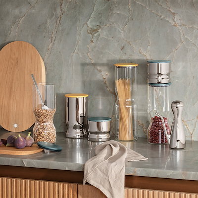 Georg Jensen Alfredo opbevaringsglas grøn 1,5 liter