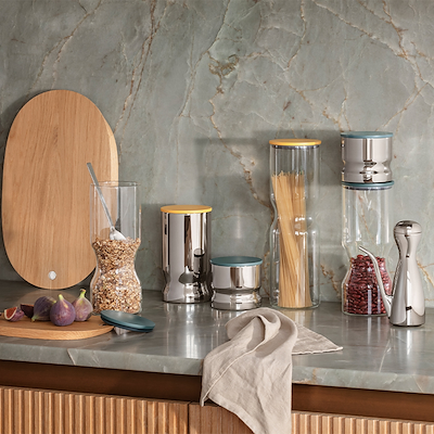 Georg Jensen Alfredo opbevaringsglas gul 2 liter