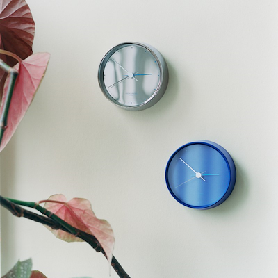 Georg Jensen Henning Koppel vægur stål/blå Ø10 cm