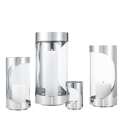 Georg Jensen Chrome Contours lysestage stor H33 cm