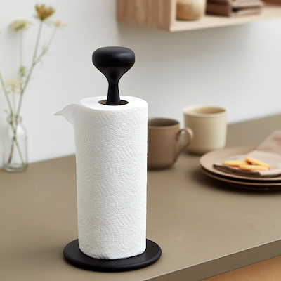 Georg Jensen Alfredo køkkenrulleholder sortlakeret stål