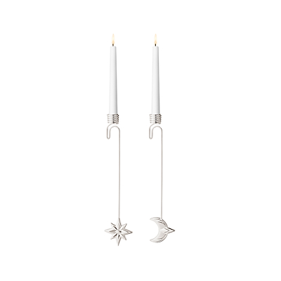 Georg Jensen jul 2024 lyseholder sæt stjerne & måne palladium