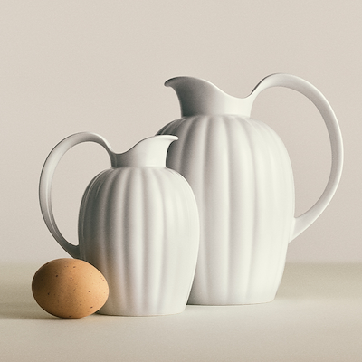 Georg Jensen Bernadotte flødekande hvid 0,5 liter