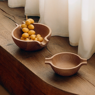 Georg Jensen Koppel skål med håndtag egetræ medium Ø 21 cm