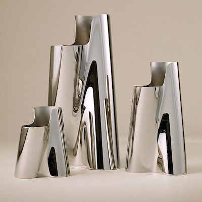 Georg Jensen Lituus vase stål large H34,2 cm