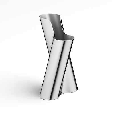 Georg Jensen Lituus vase stål large H 34,2 cm