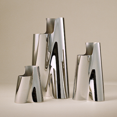 Georg Jensen Lituus Floor vase stål H49,8 cm