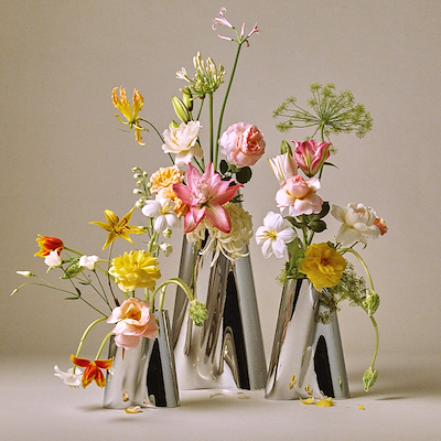 Georg Jensen Lituus Floor vase stål H49,8 cm