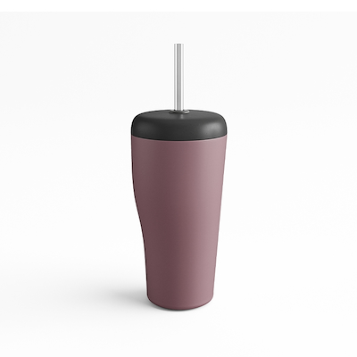 Georg Jensen Sky termokop med sugerør rosa 40 cl