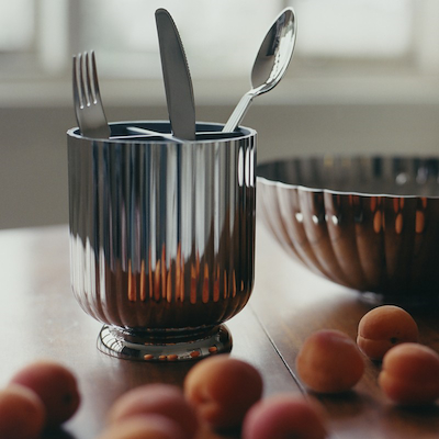 Georg Jensen Bernadotte bestikholder stål H15,1 cm