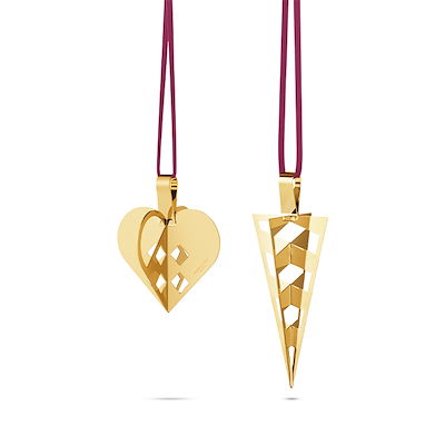 Georg Jensen Jul 2025 ornamentsæt med hjerte og kræmmerhus