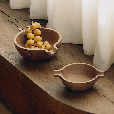 Georg Jensen Koppel skål med håndtag egetræ lille Ø 15,3 cm