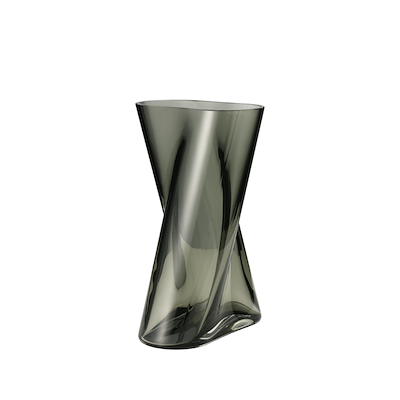 Georg Jensen Lituus vase røget glas H24 cm