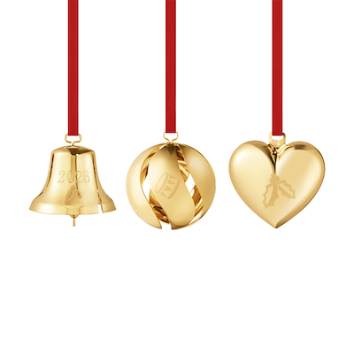Georg Jensen Jul 2026 ornamentsæt 3 stk. forgyldt