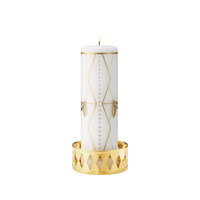 Georg Jensen Christmas Collectibles 2026 kalenderlys hvid/guld H 20 cm